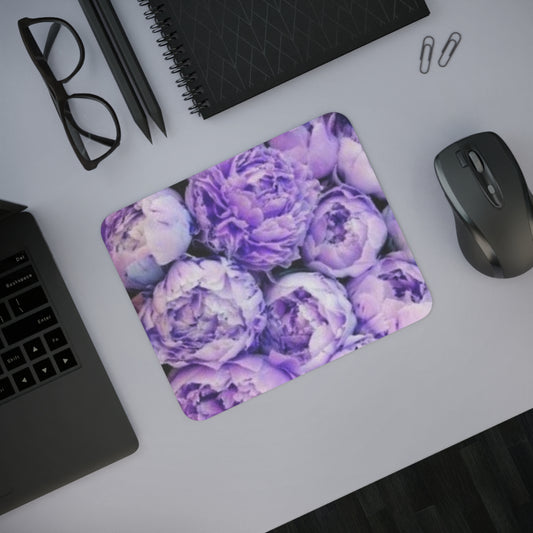 Purple Peony Desk Mouse Pad