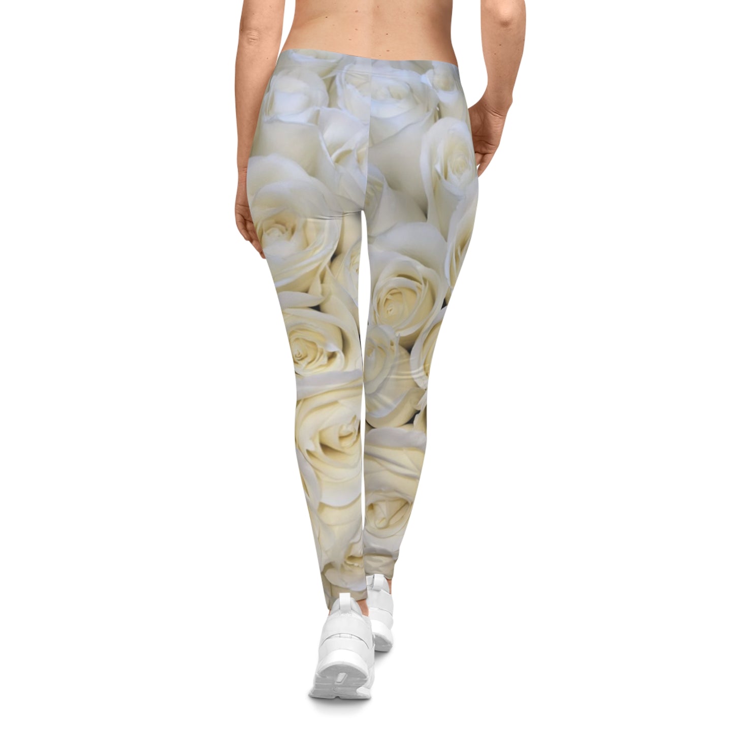 White Roses Casual Leggings