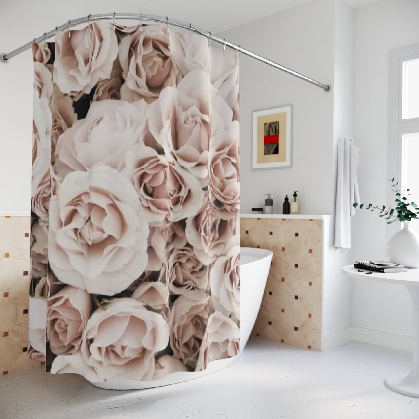 Light Pink Roses Shower Curtain