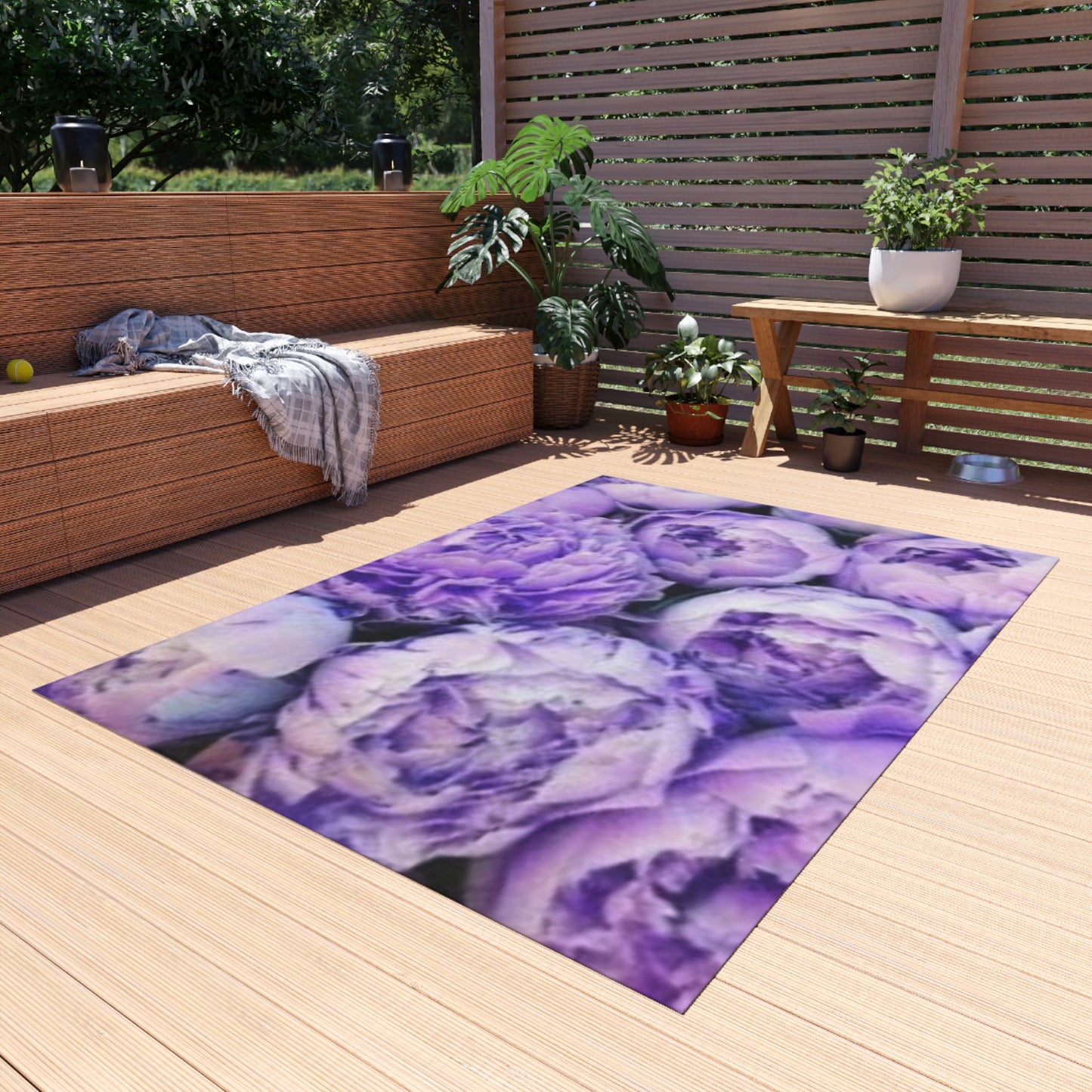 Purple Peony Outdoor Rug