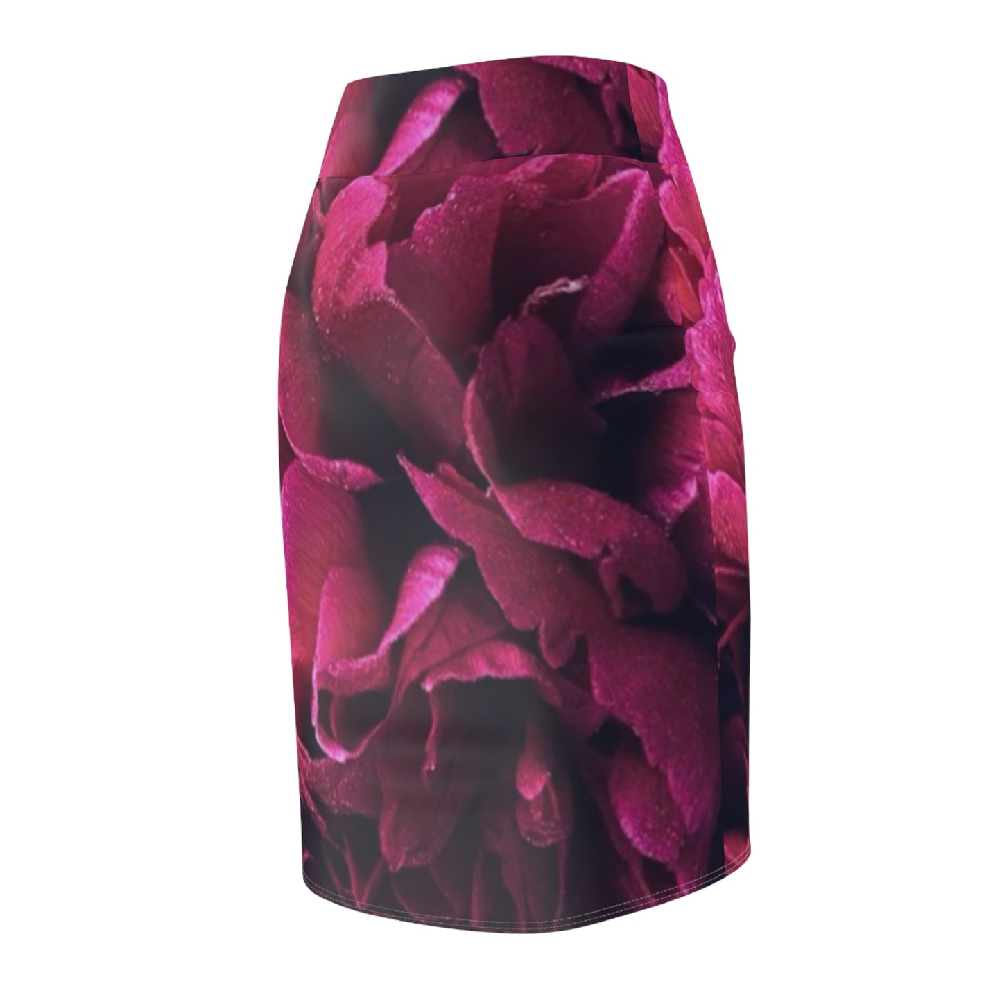 Magenta Floral Pencil Skirt