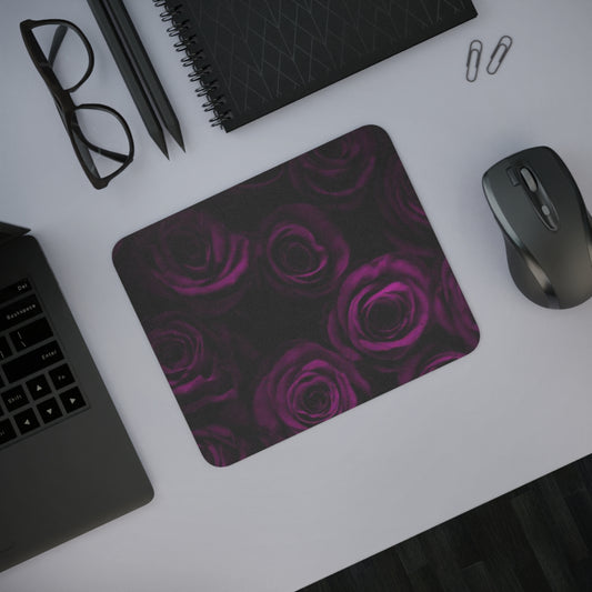 Dark Purple Roses Desk Mouse Pad