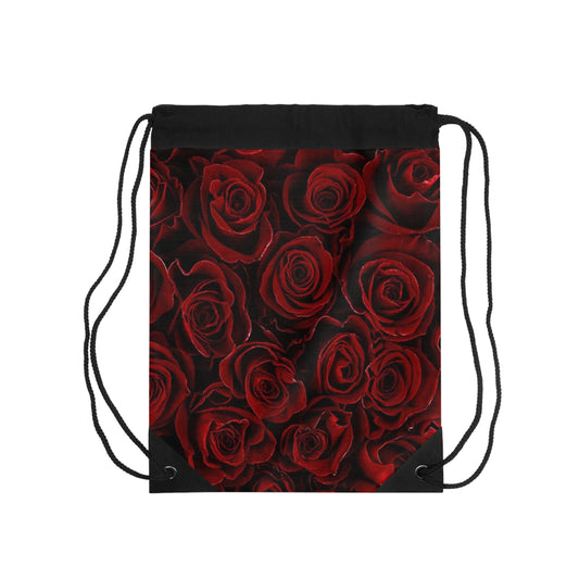 Red Roses Drawstring Bag