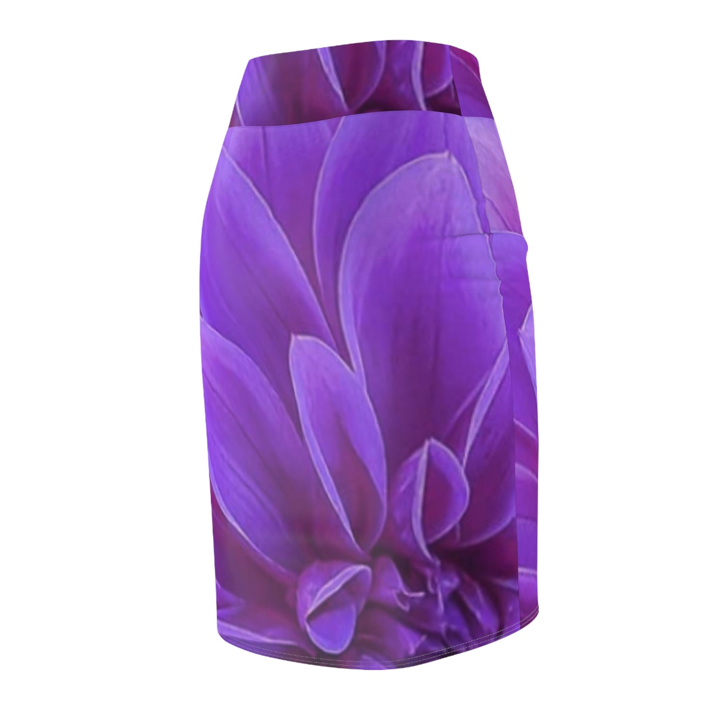 Purple Dahlia Pencil Skirt