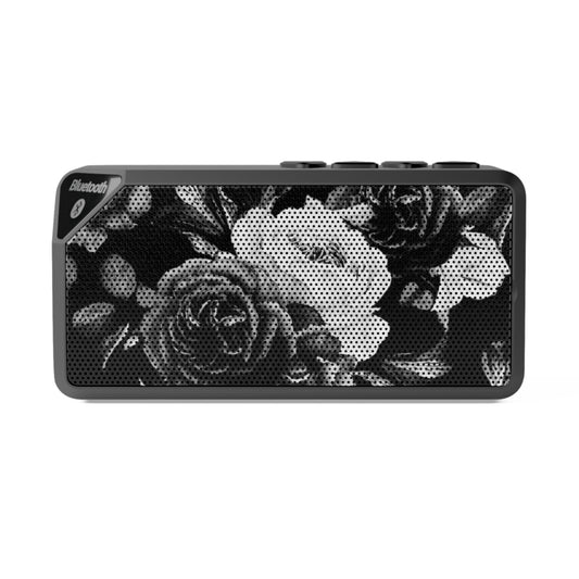 Black and White Floral Bluetooth Speaker