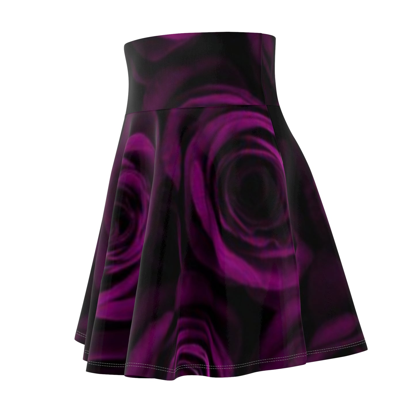 Dark Purple Roses Skater Skirt