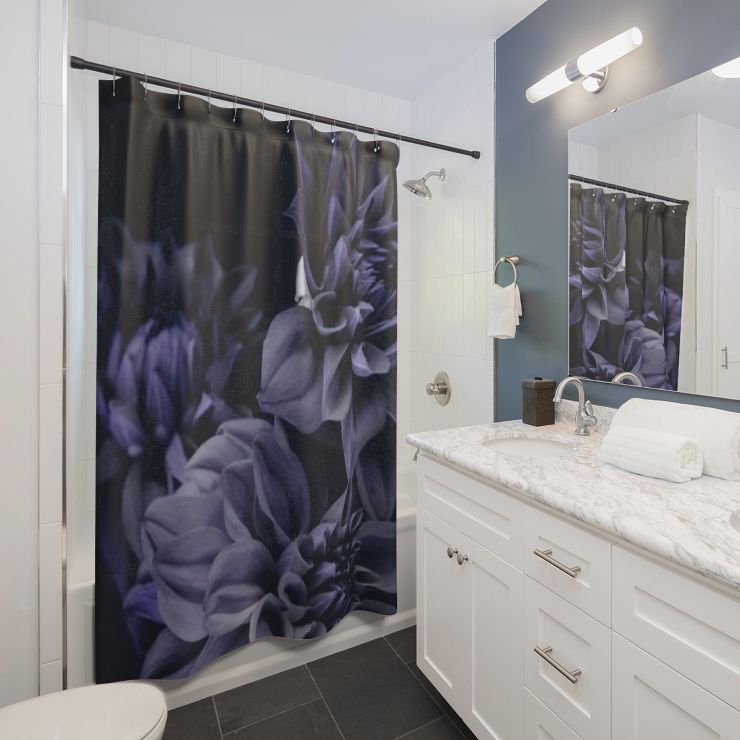 Blue Dahlia Shower Curtain