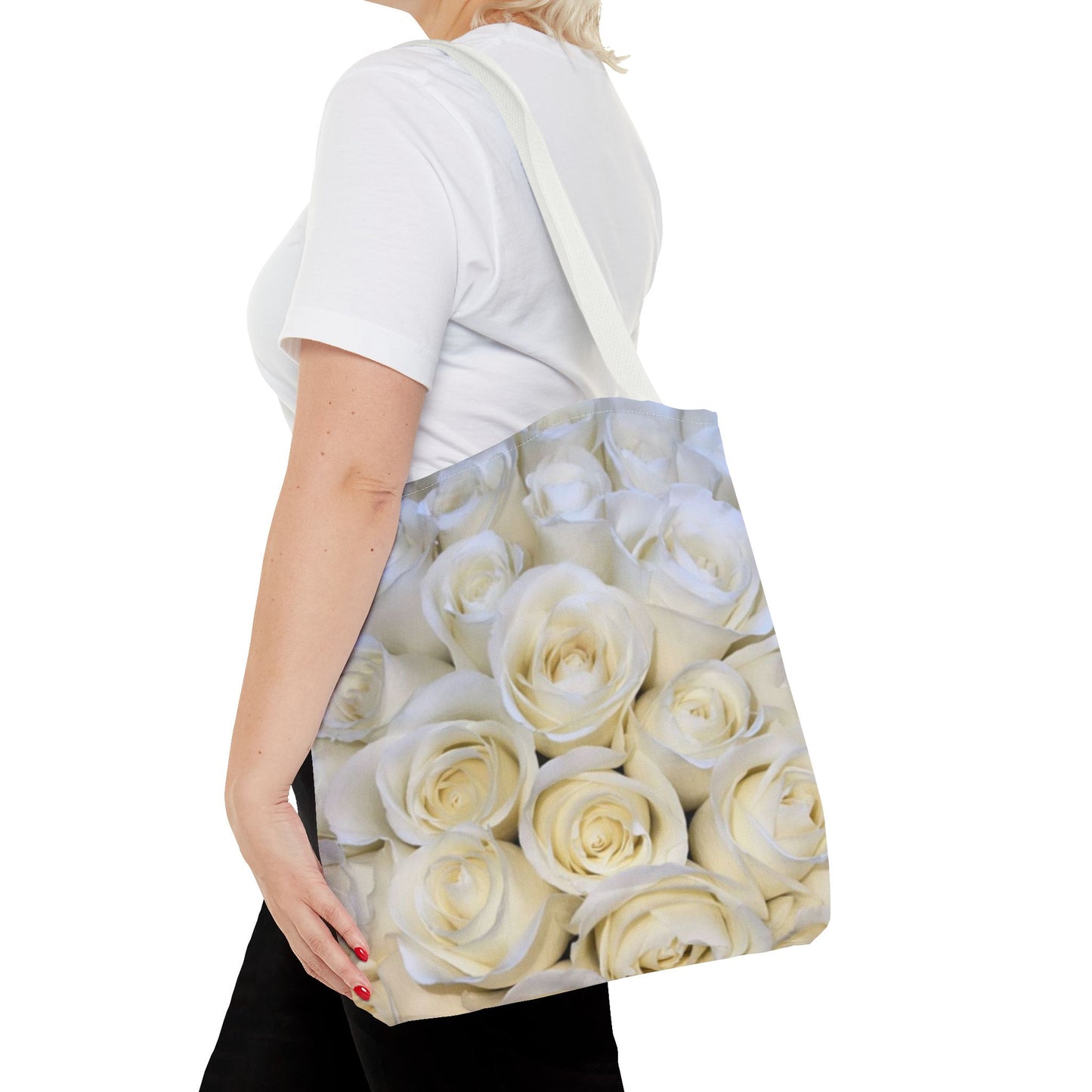 White Roses Square Tote Bag