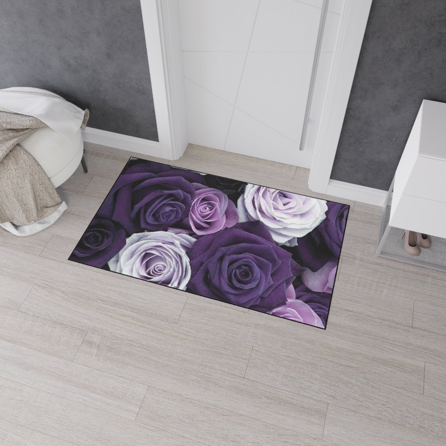 Purple Roses Heavy Duty Floor Mat