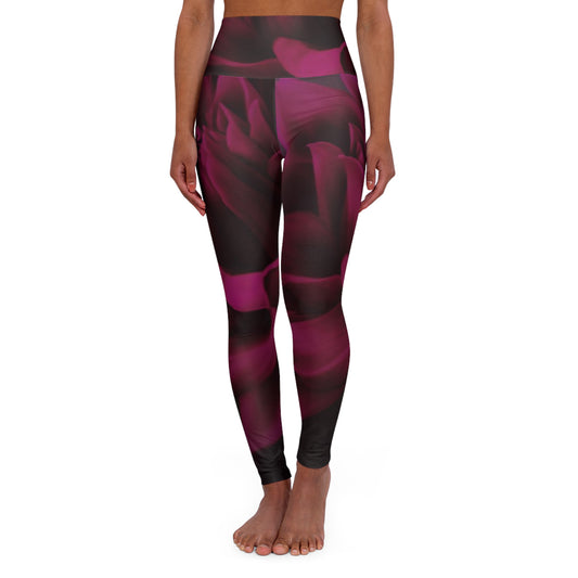 Magenta Dahlia Exercise Leggings