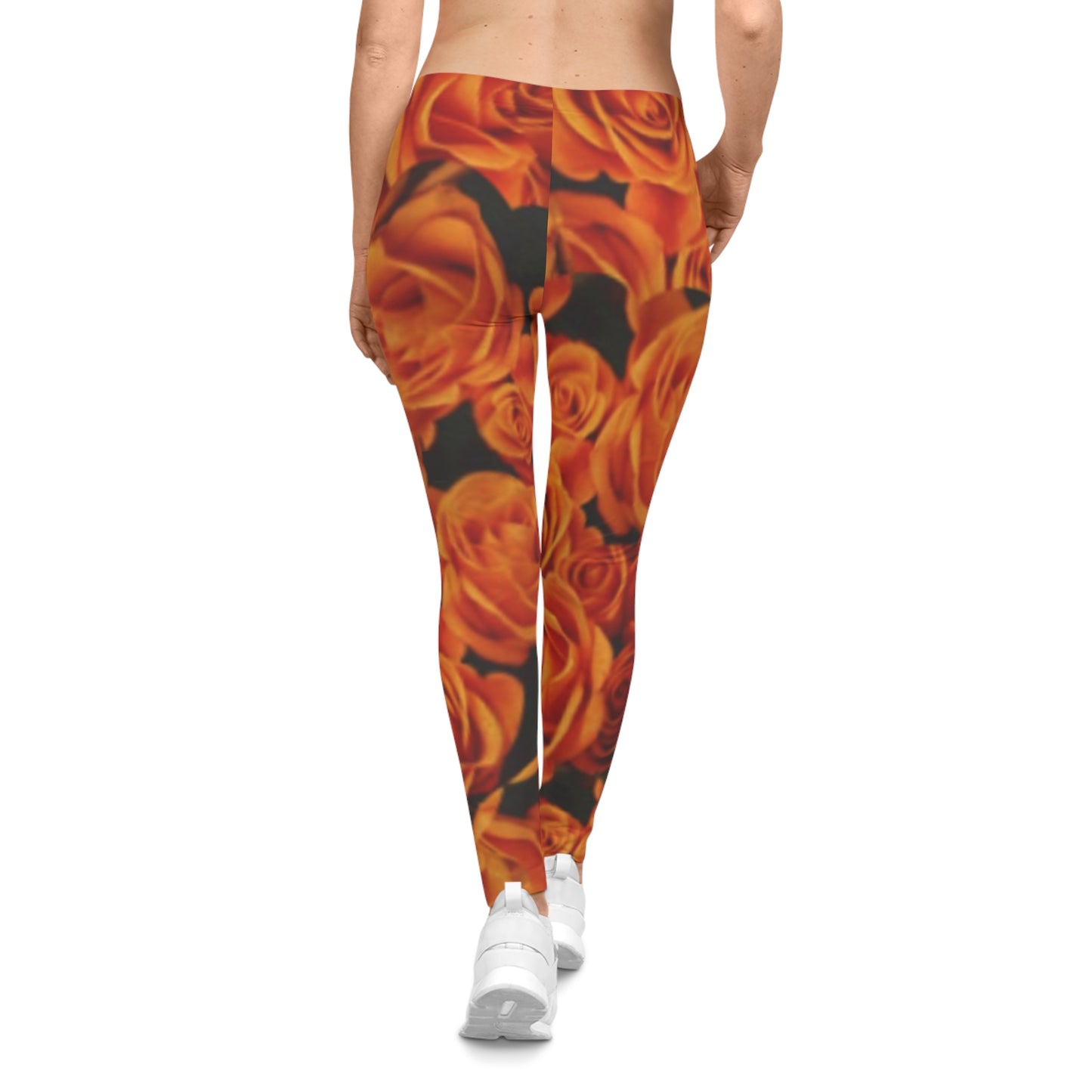 Orange Roses Casual Leggings