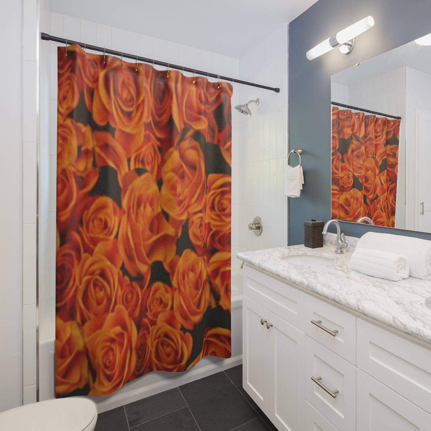 Orange Roses Shower Curtain