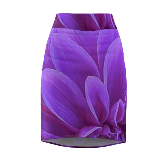 Purple Dahlia Pencil Skirt