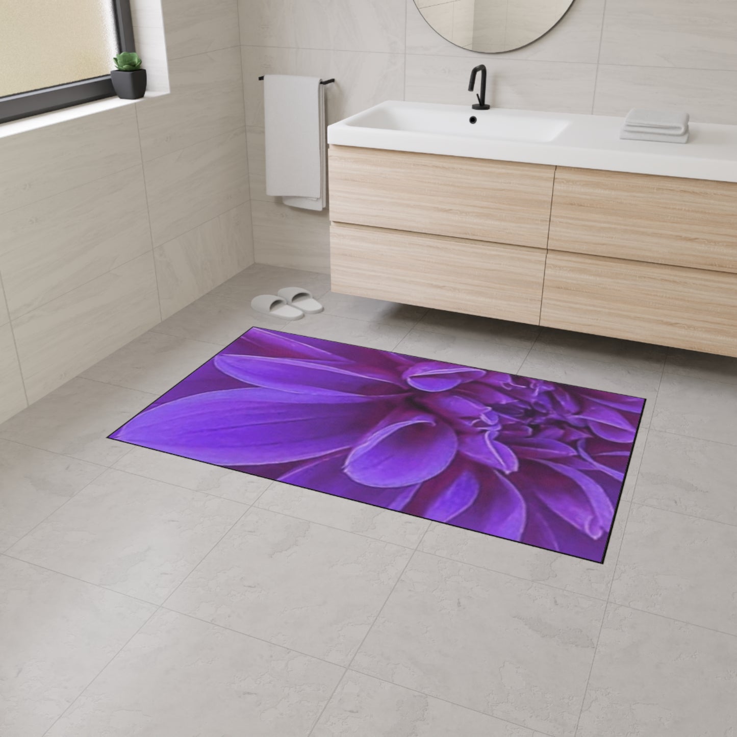 Purple Dahlia Heavy Duty Floor Mat