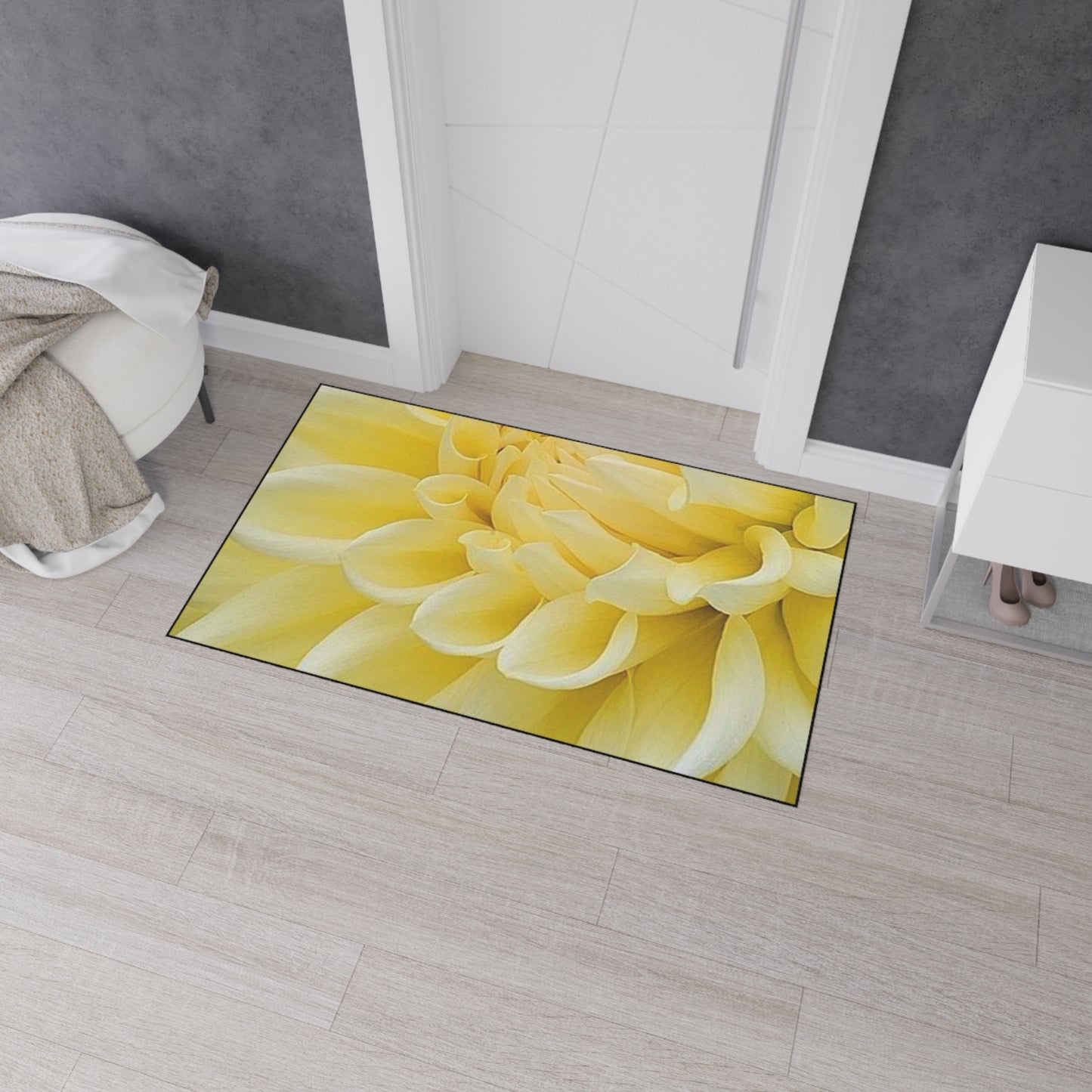 Yellow Dahlia Heavy Duty Floor Mat