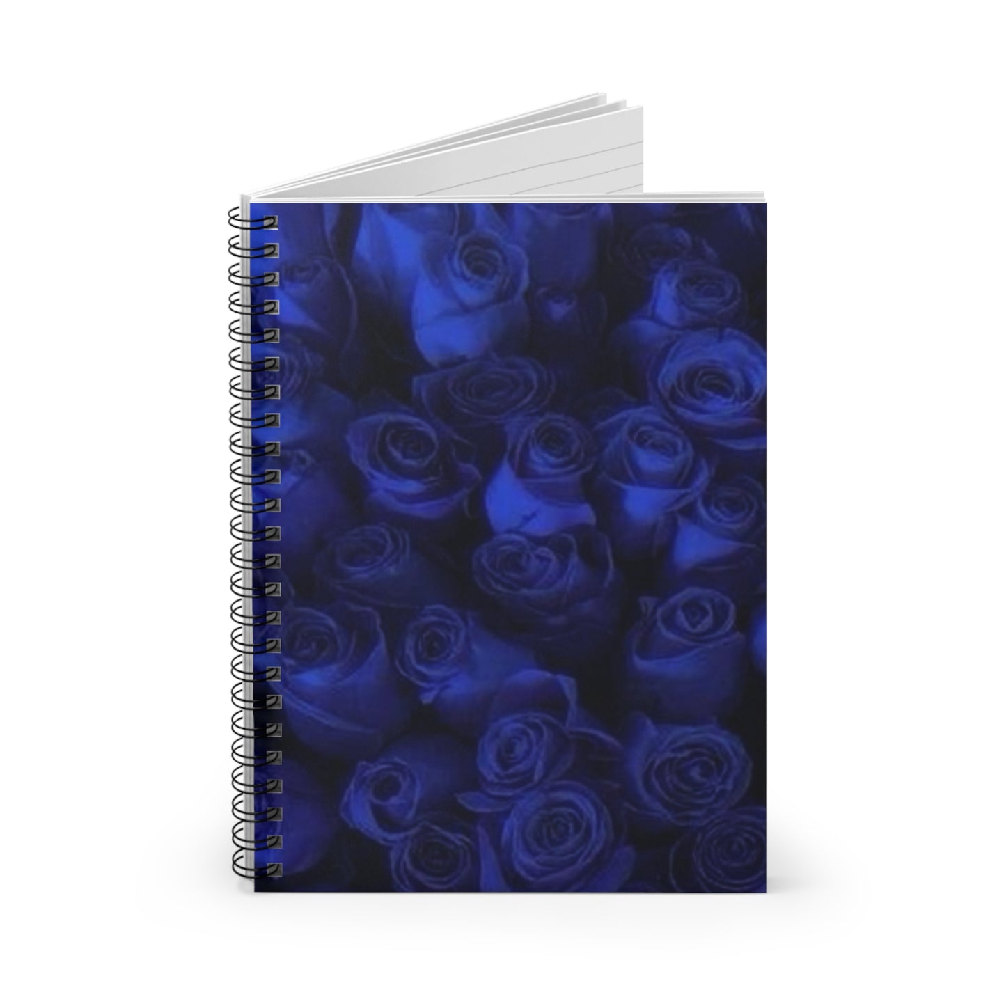 Dark Blue Roses Spiral Notebook - Ruled Line