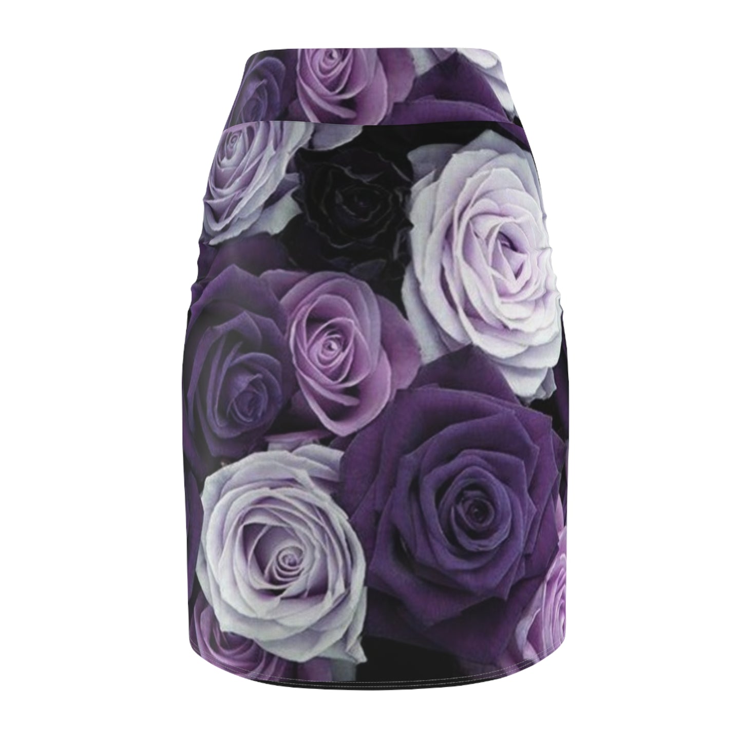 Purple Roses Pencil Skirt