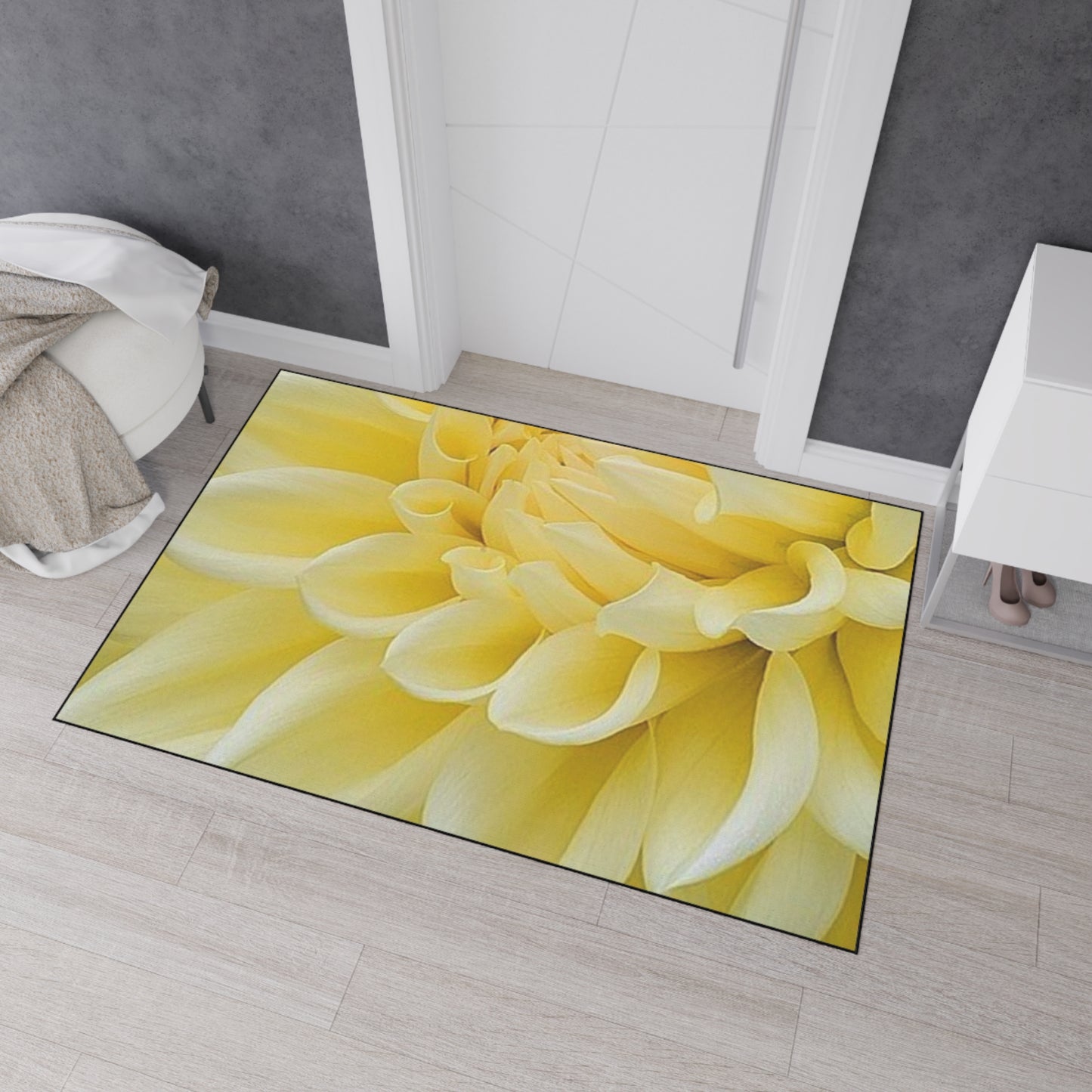 Yellow Dahlia Heavy Duty Floor Mat