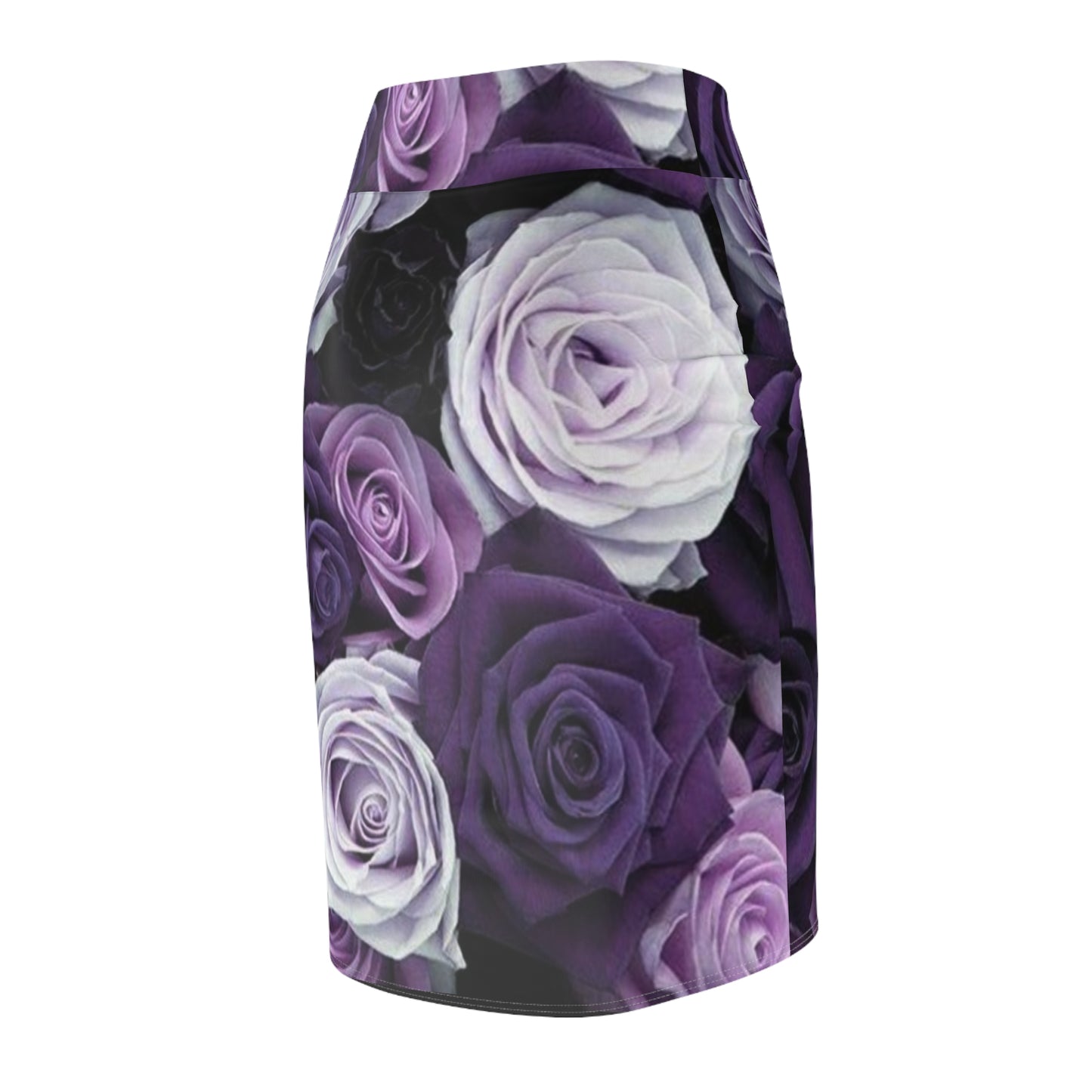 Purple Roses Pencil Skirt