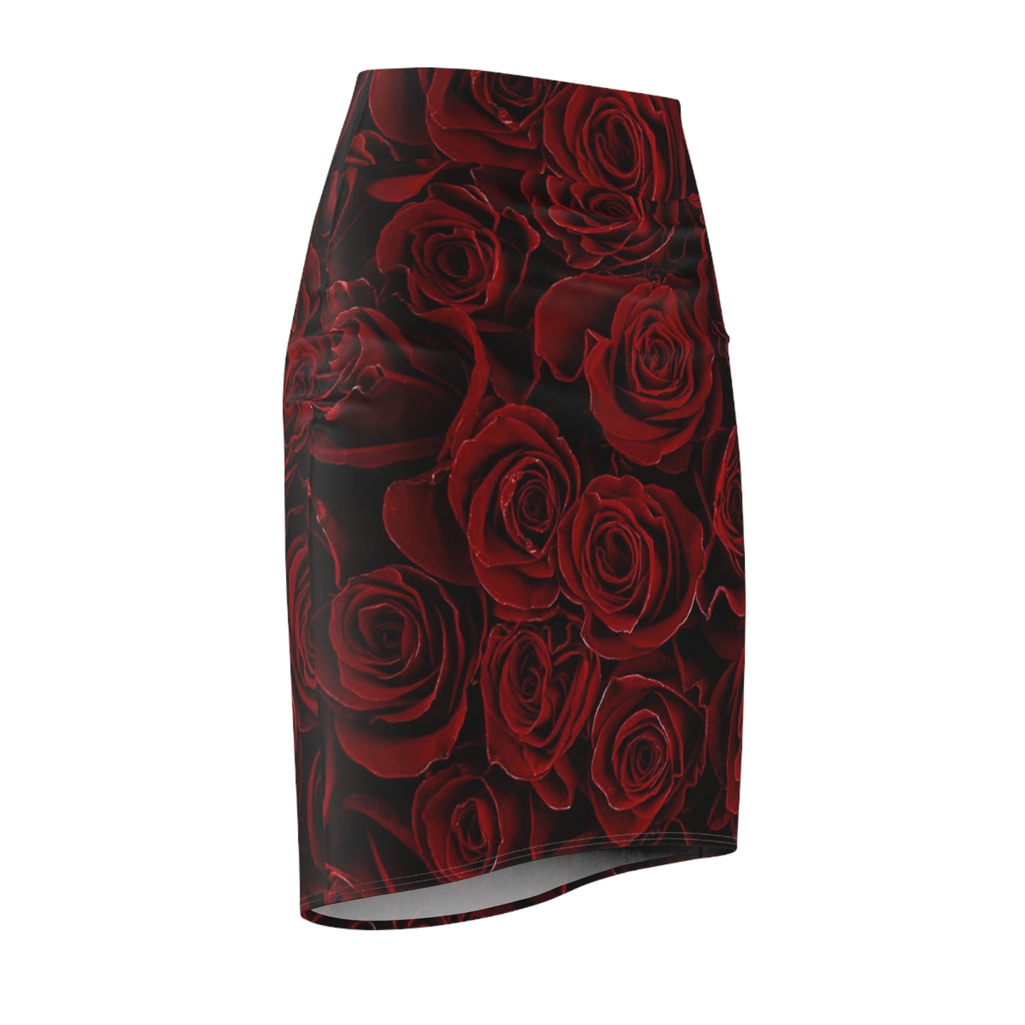 Red Roses Pencil Skirt