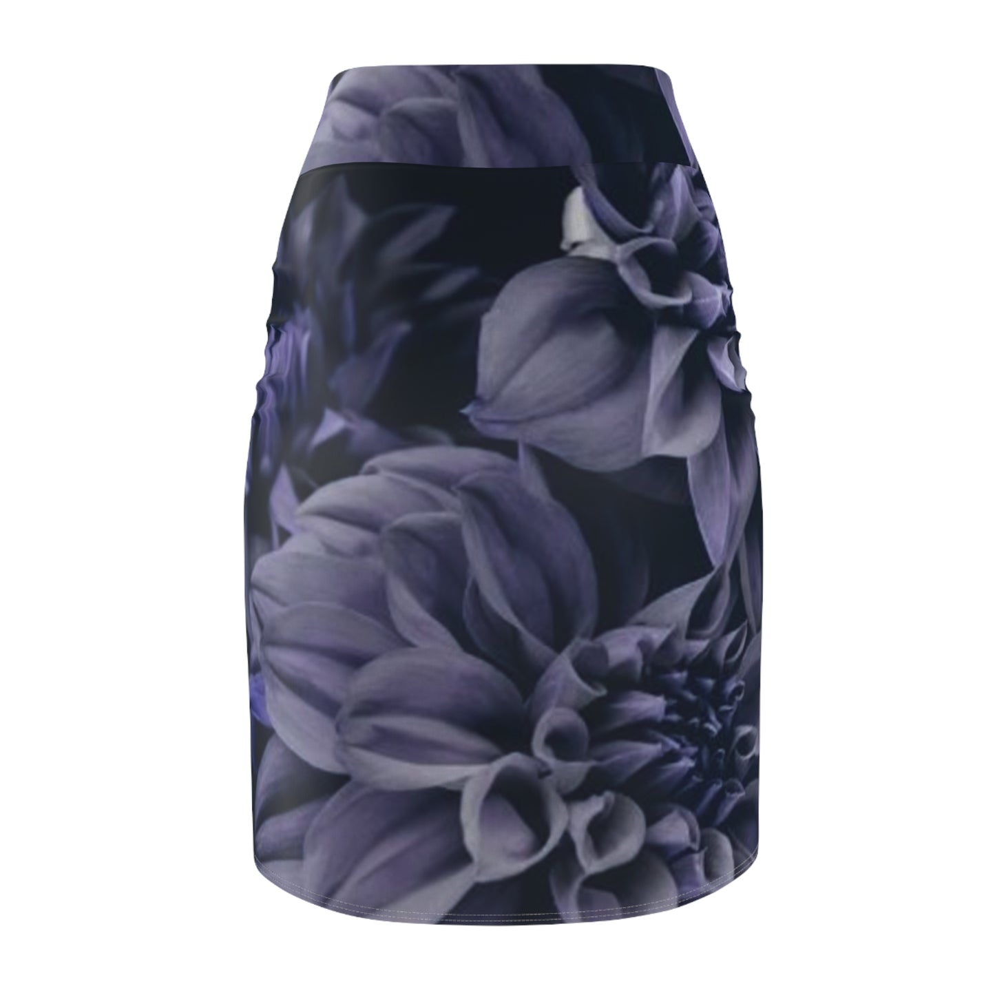 Blue Dahlia Pencil Skirt