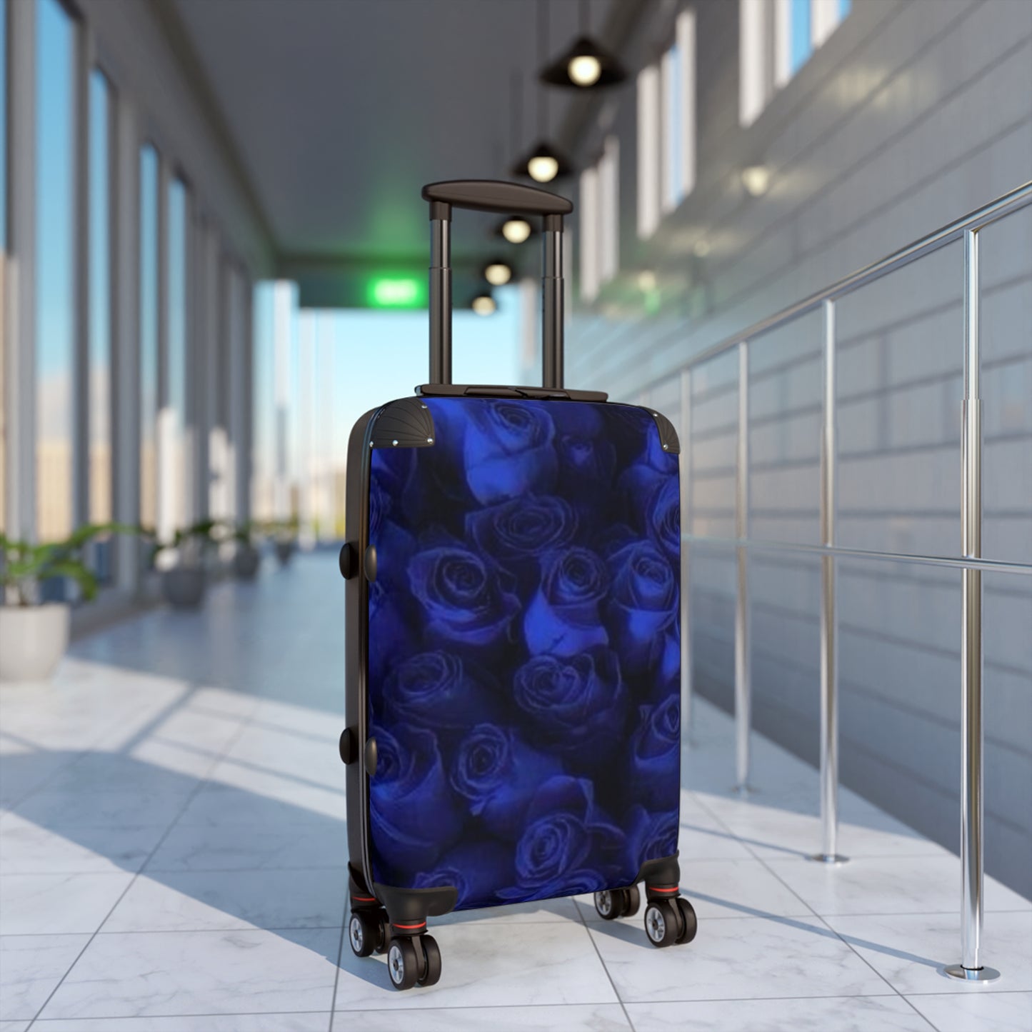 Dark Blue Roses Suitcase