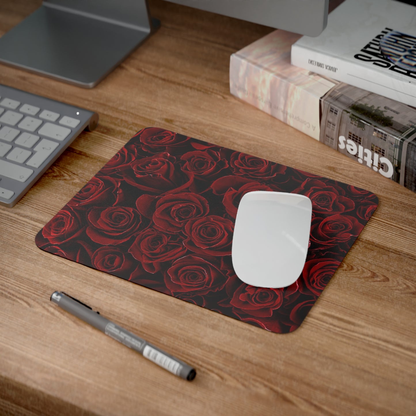 Red Roses Desk Mouse Pad