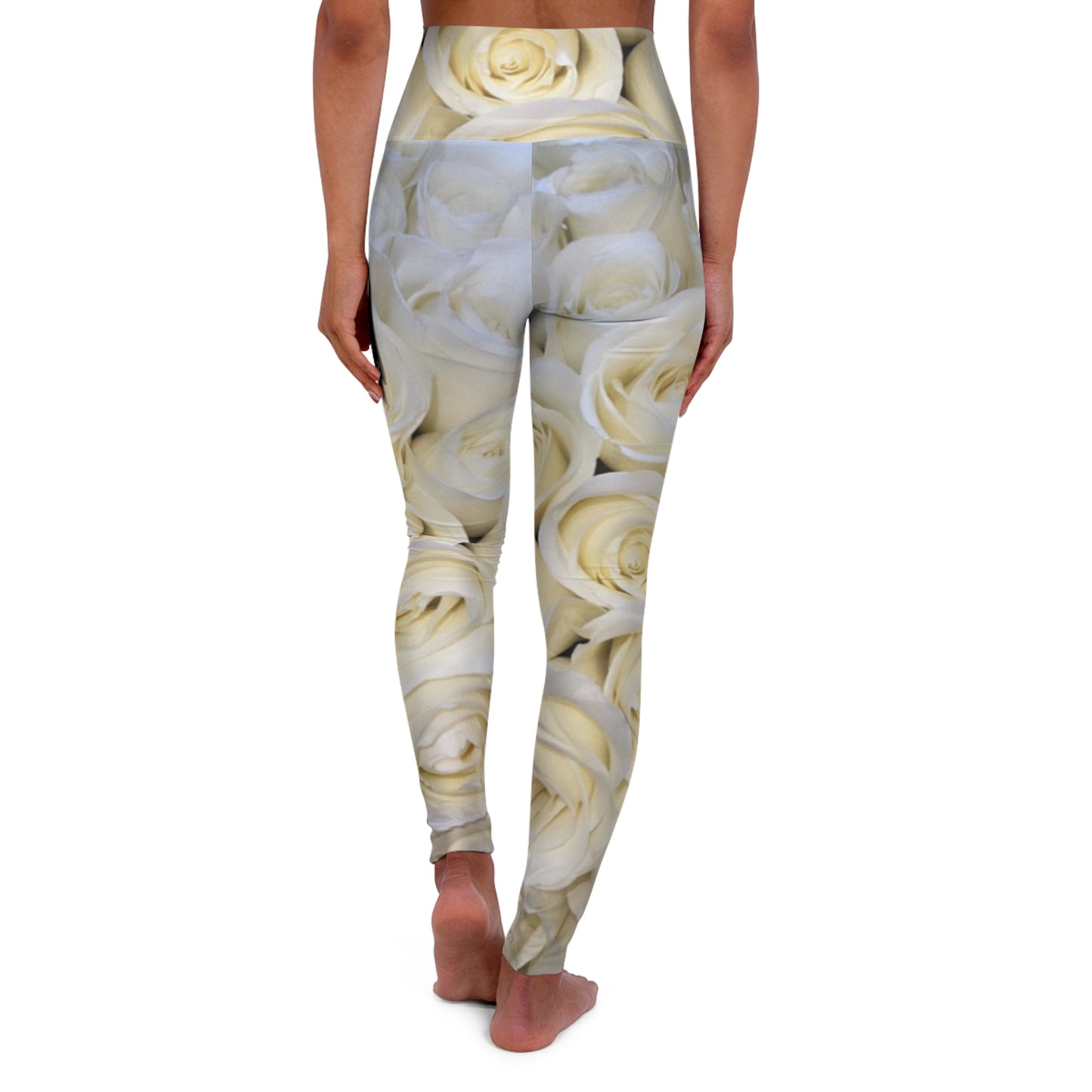 White Roses Exercise Leggings