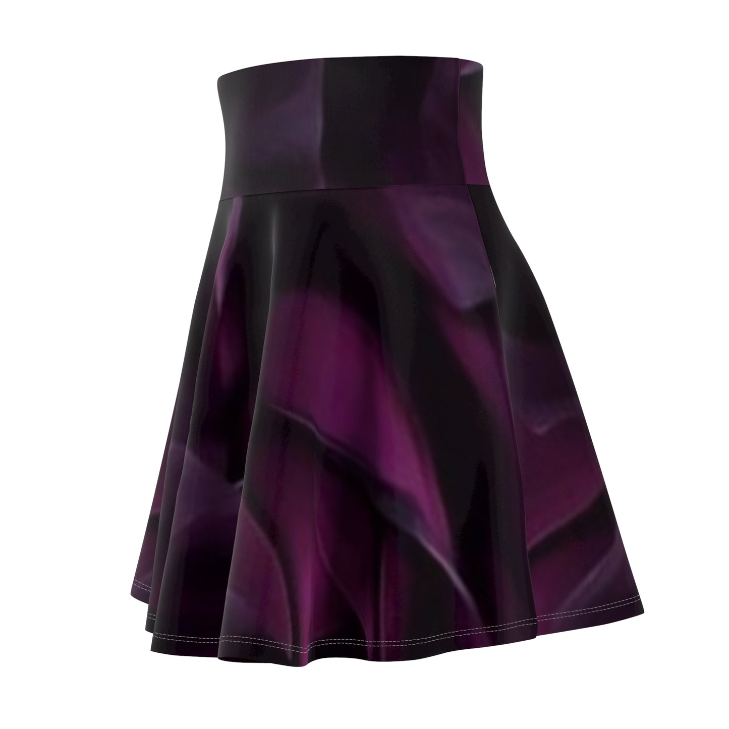 Dark Purple Floral Skater Skirt