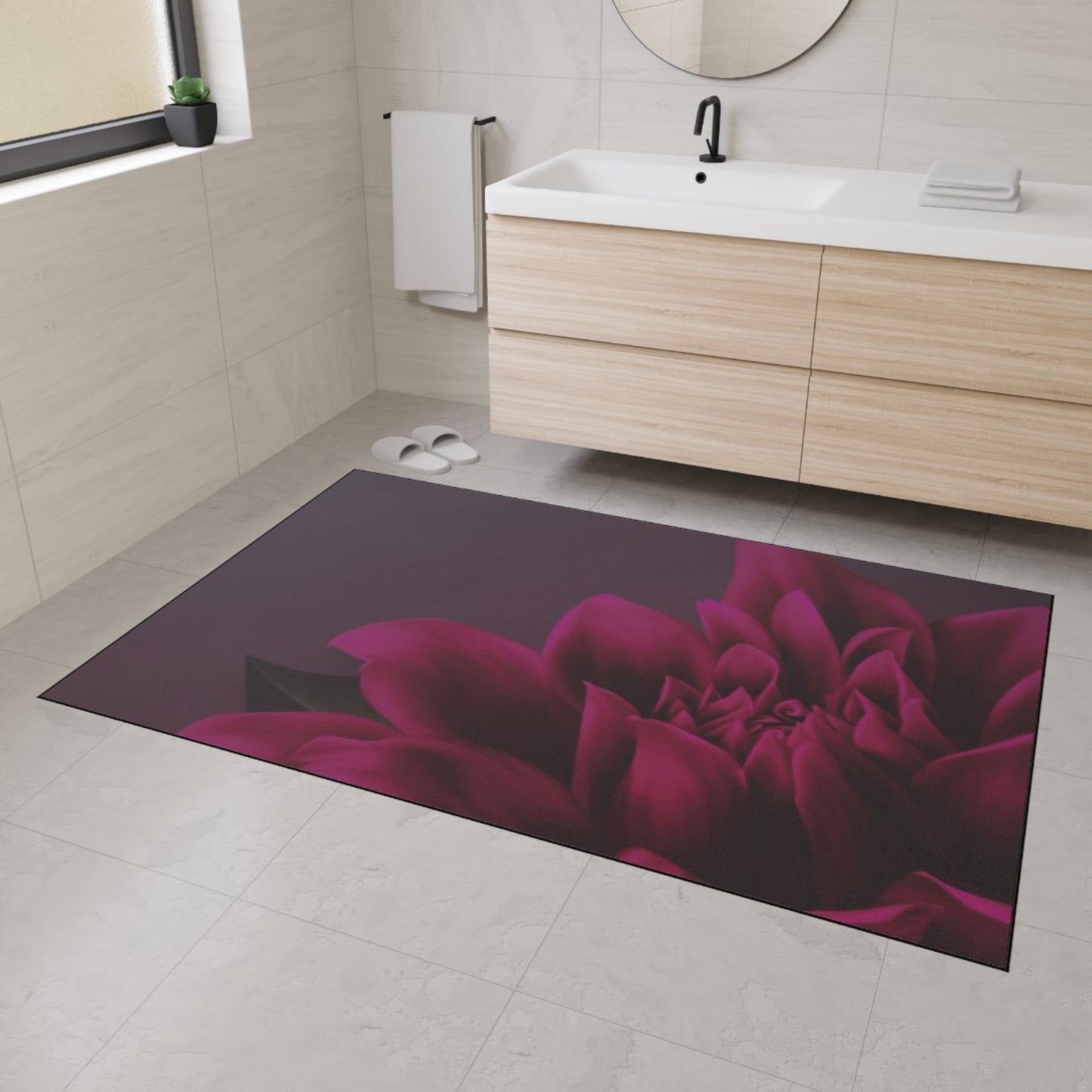 Magenta Dahlia Heavy Duty Floor Mat