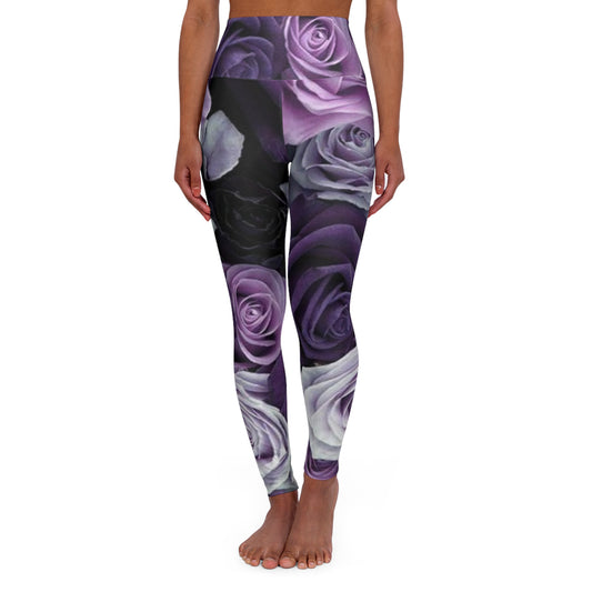 Purple Roses Exercise Leggings