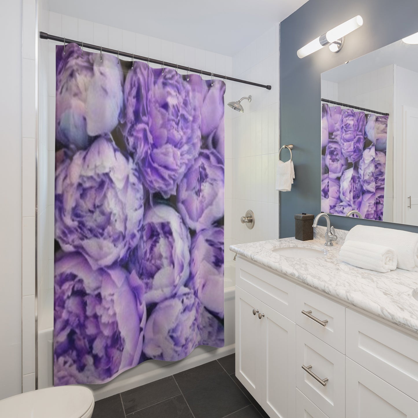 Purple Peony Shower Curtain