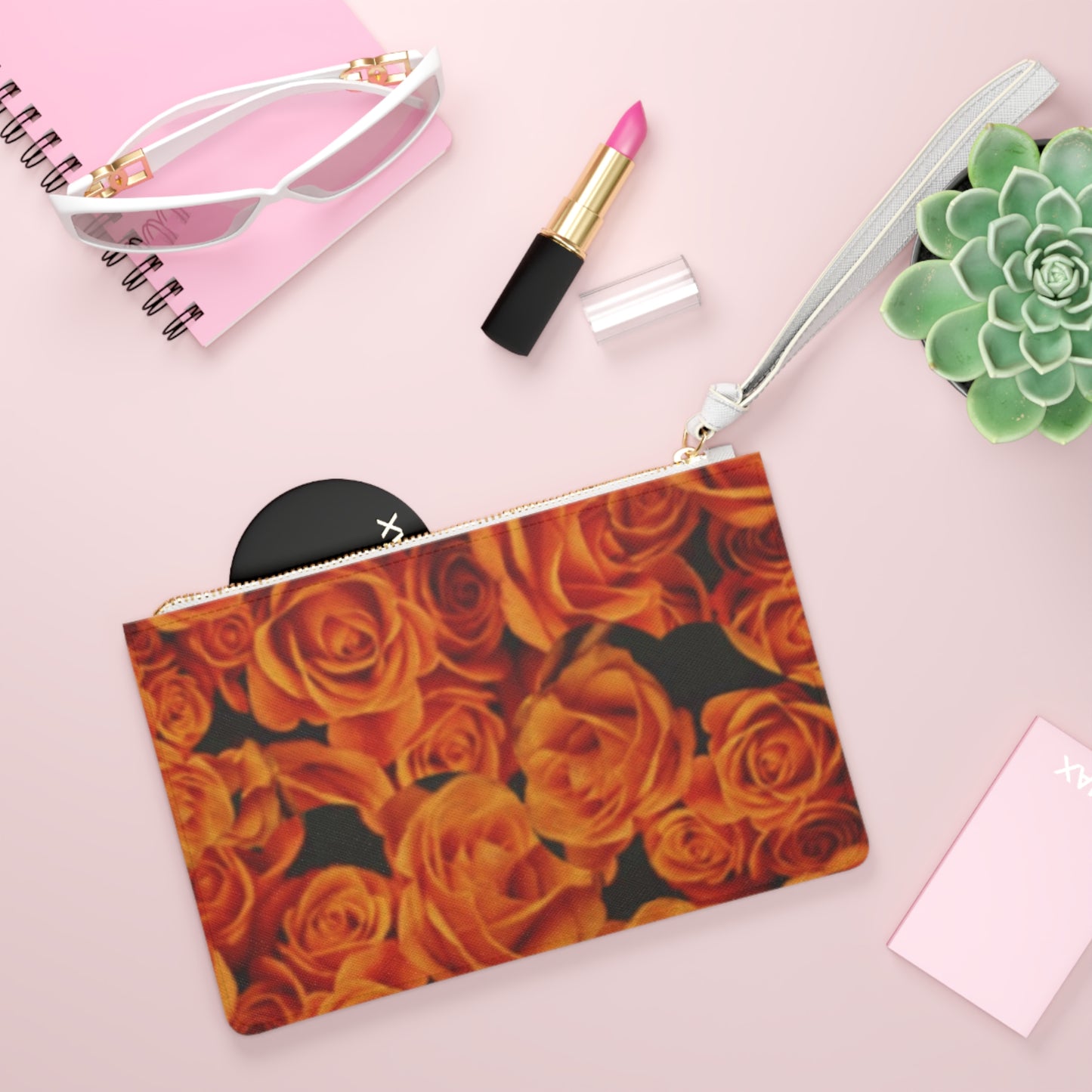 Orange Roses Clutch Bag