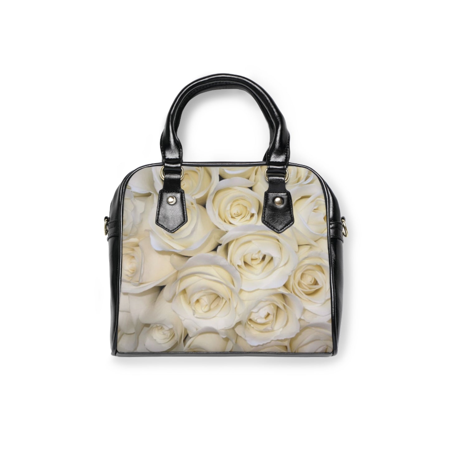 White Roses Shoulder Handbag