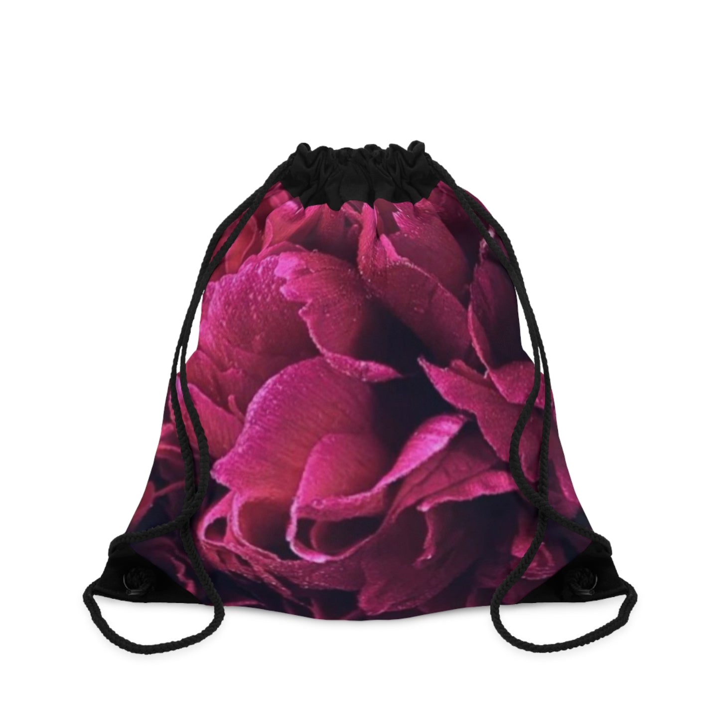 Magenta Floral Drawstring Bag