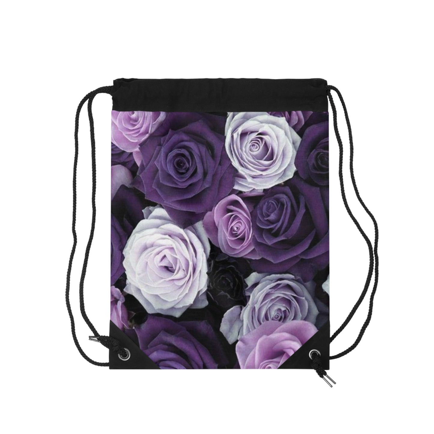 Purple Roses Drawstring Bag