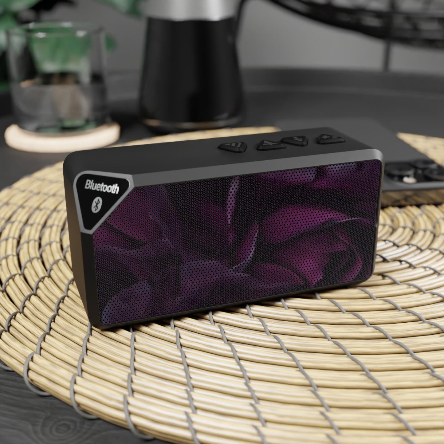 Dark Purple Floral Bluetooth Speaker