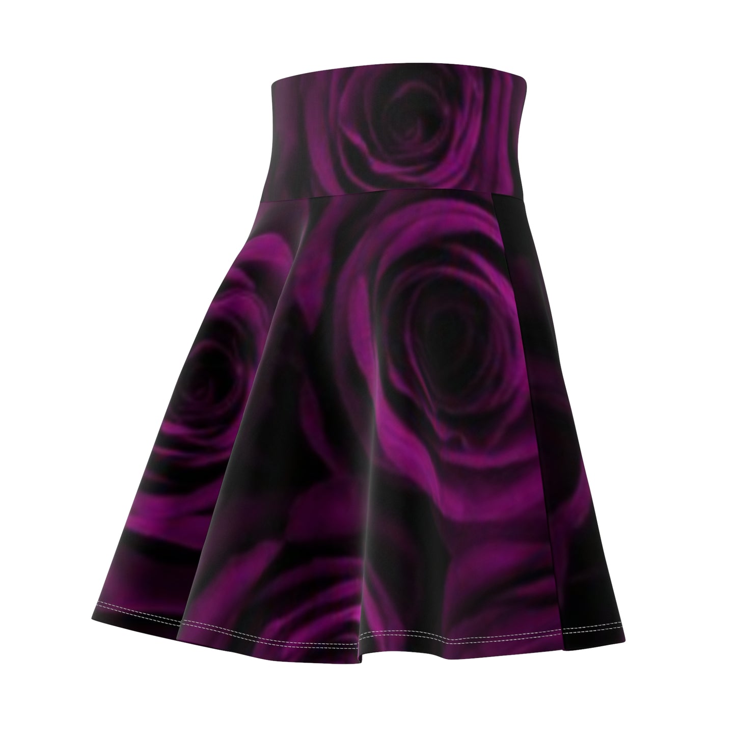 Dark Purple Roses Skater Skirt