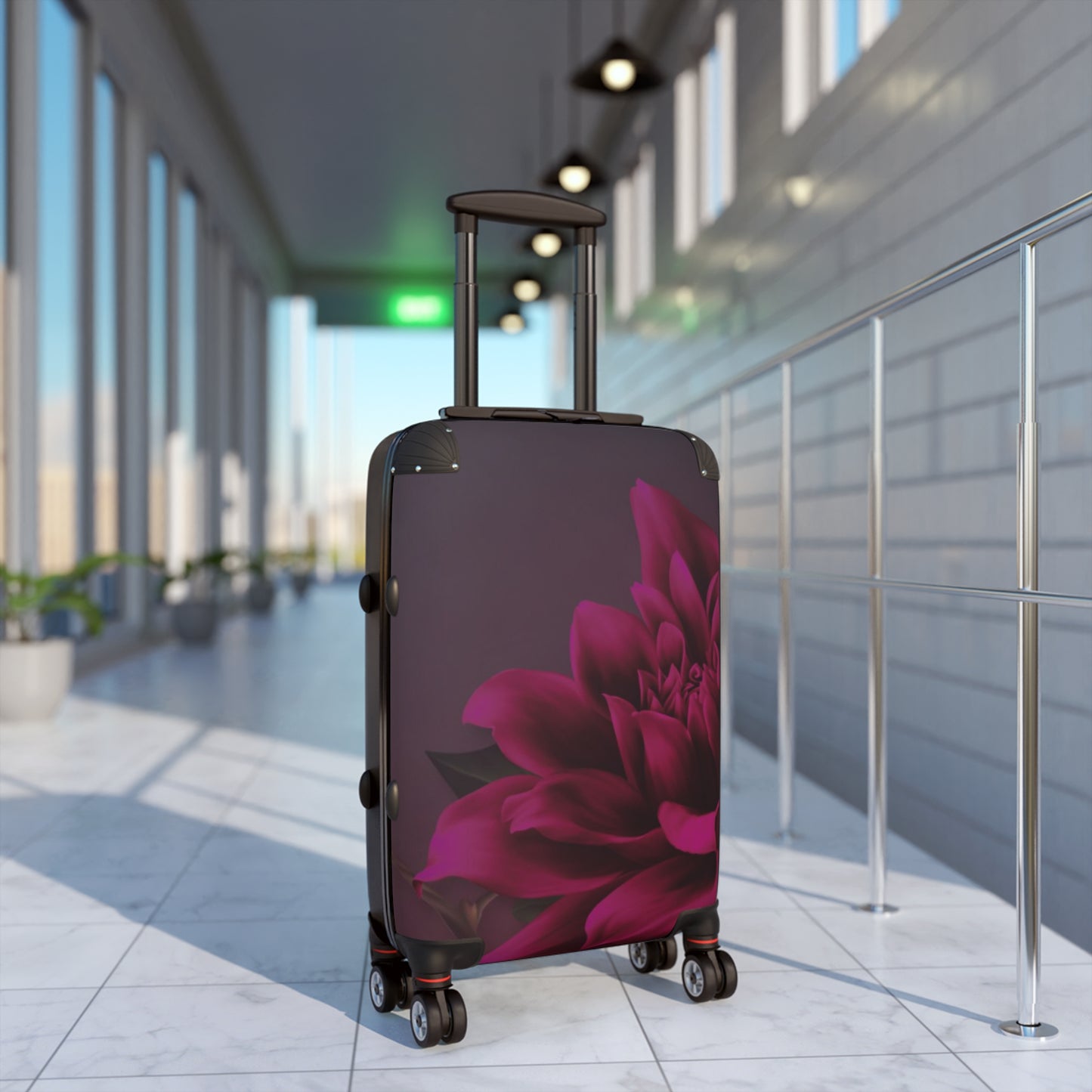 Magenta Dahlia Suitcase