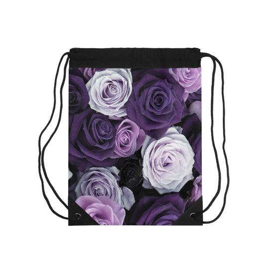 Purple Roses Drawstring Bag