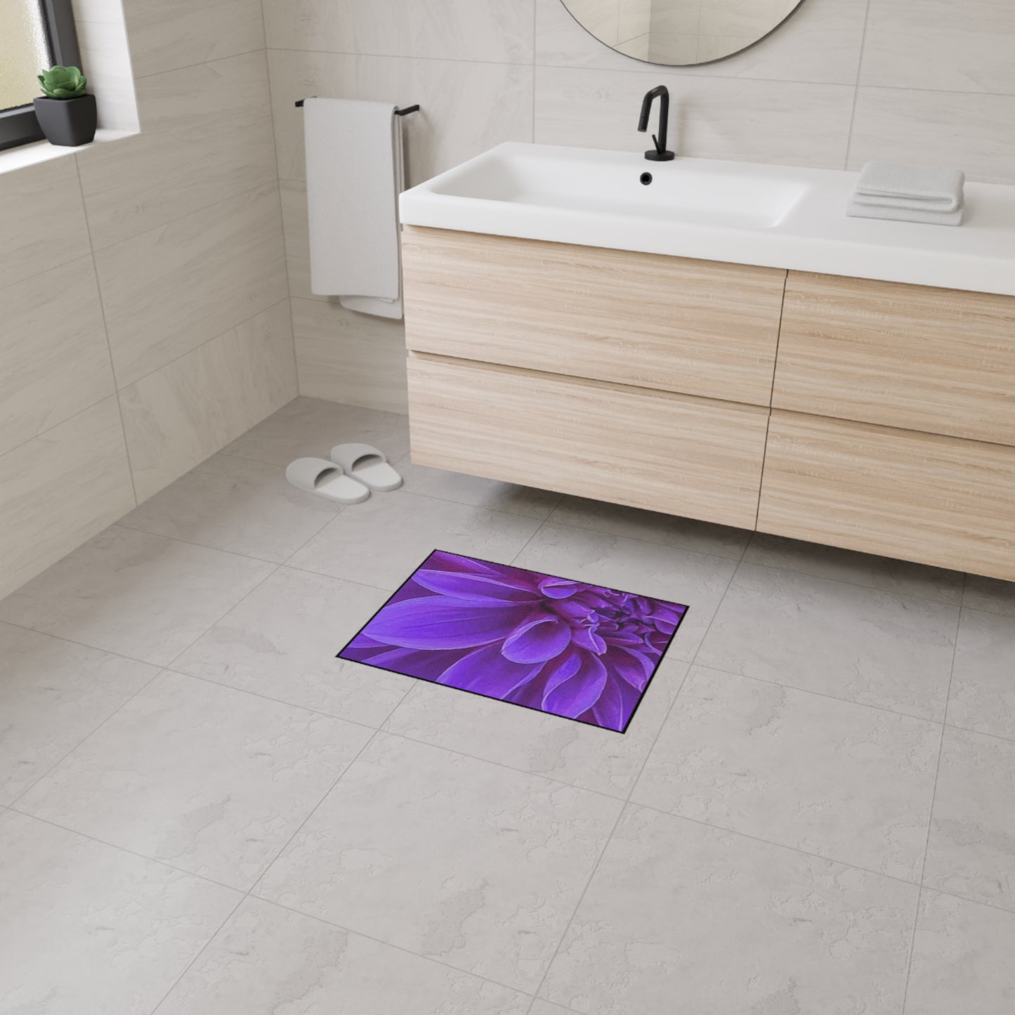 Purple Dahlia Heavy Duty Floor Mat