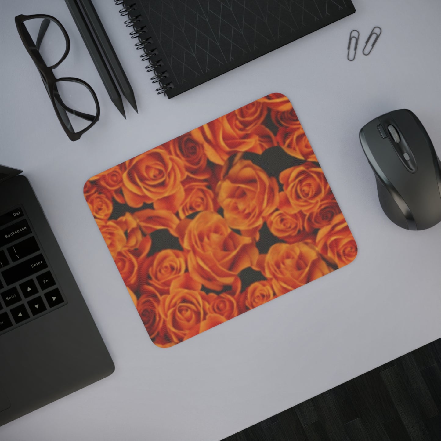 Orange Roses Desk Mouse Pad