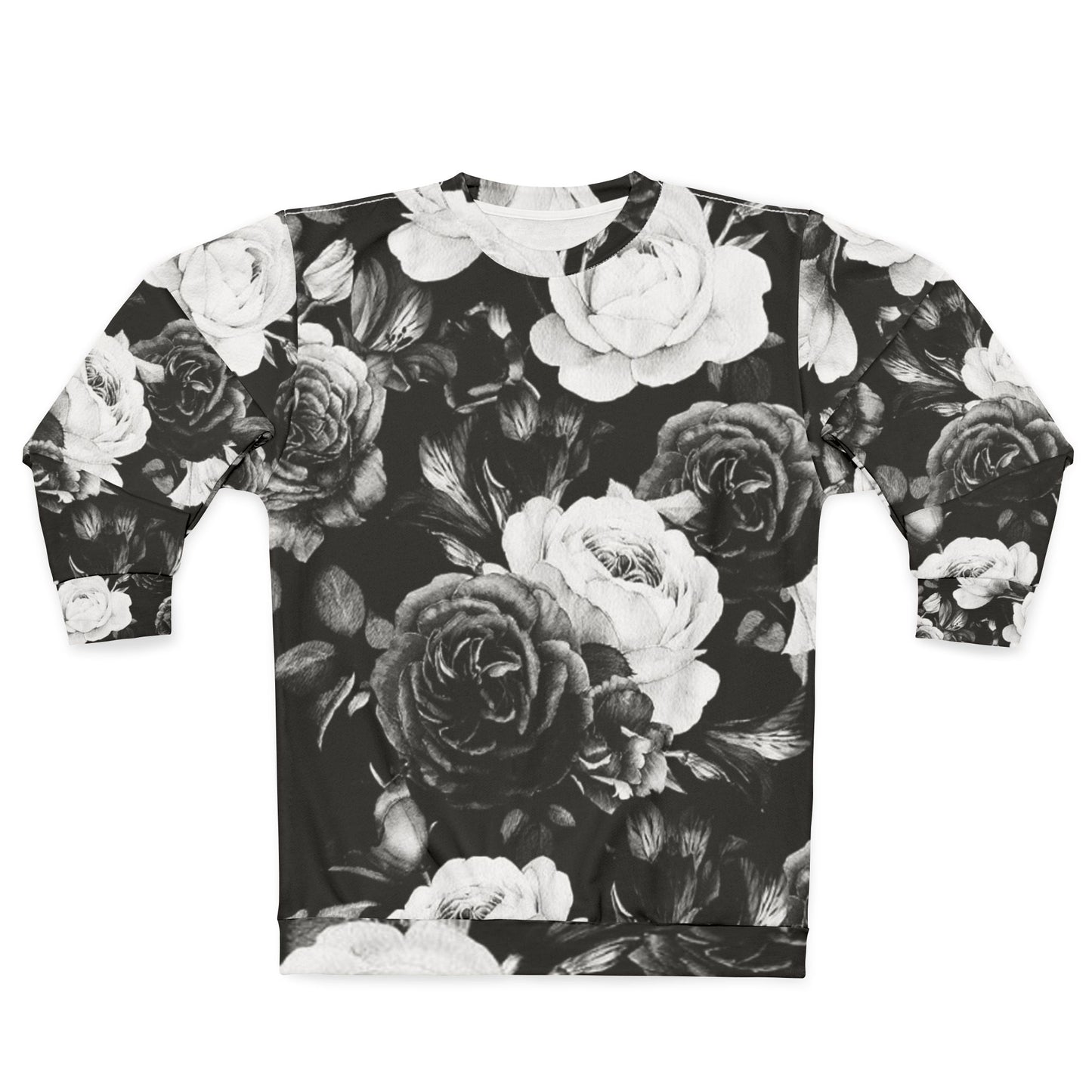 Black and White Floral Sweatshirt