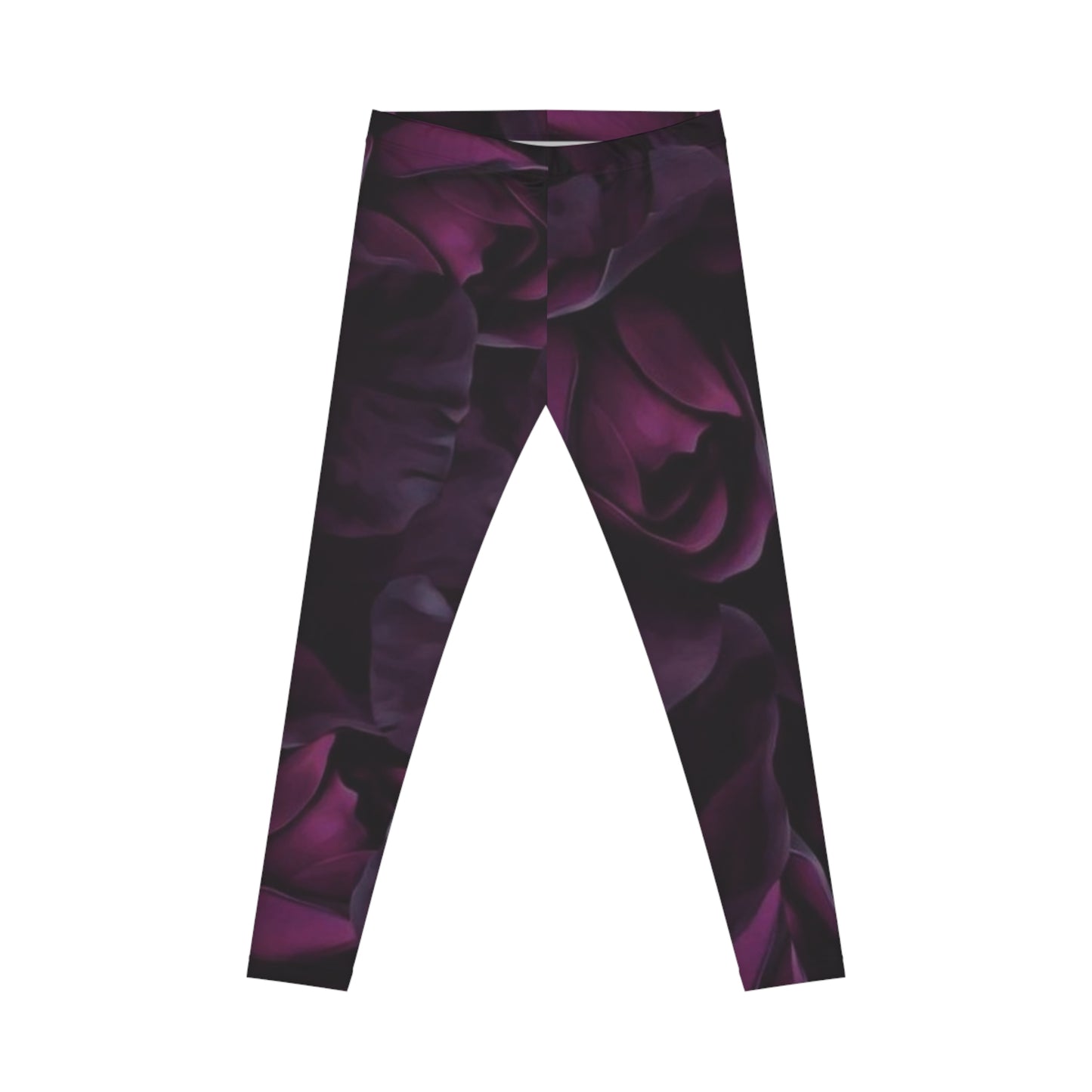 Dark Purple Floral Casual Leggings