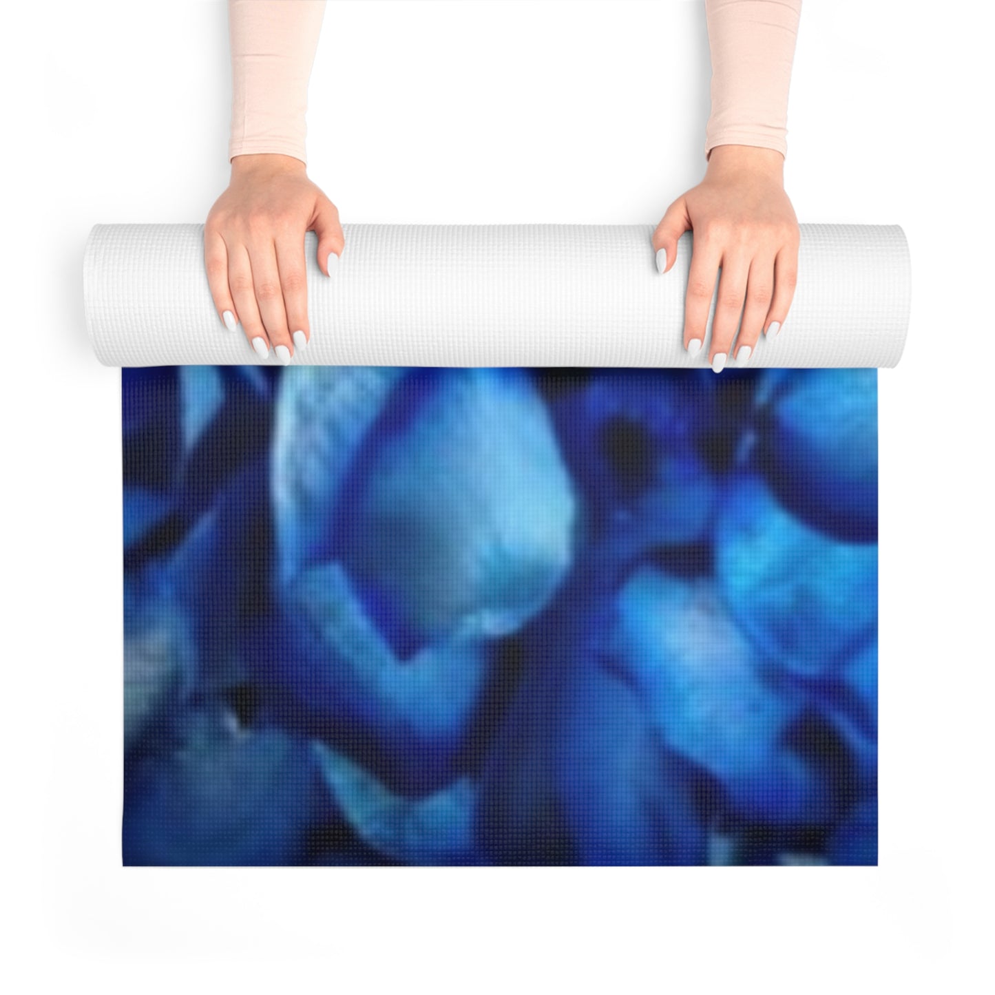 Blue Petals Exercise Mat