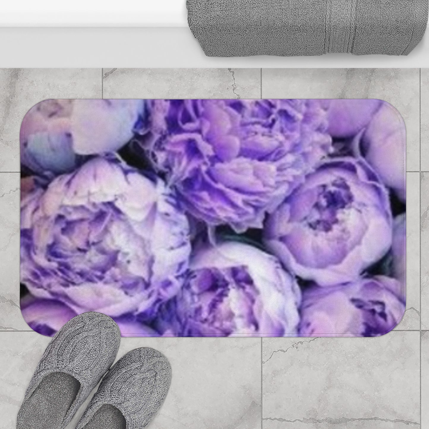 Purple Peony Bath Mat