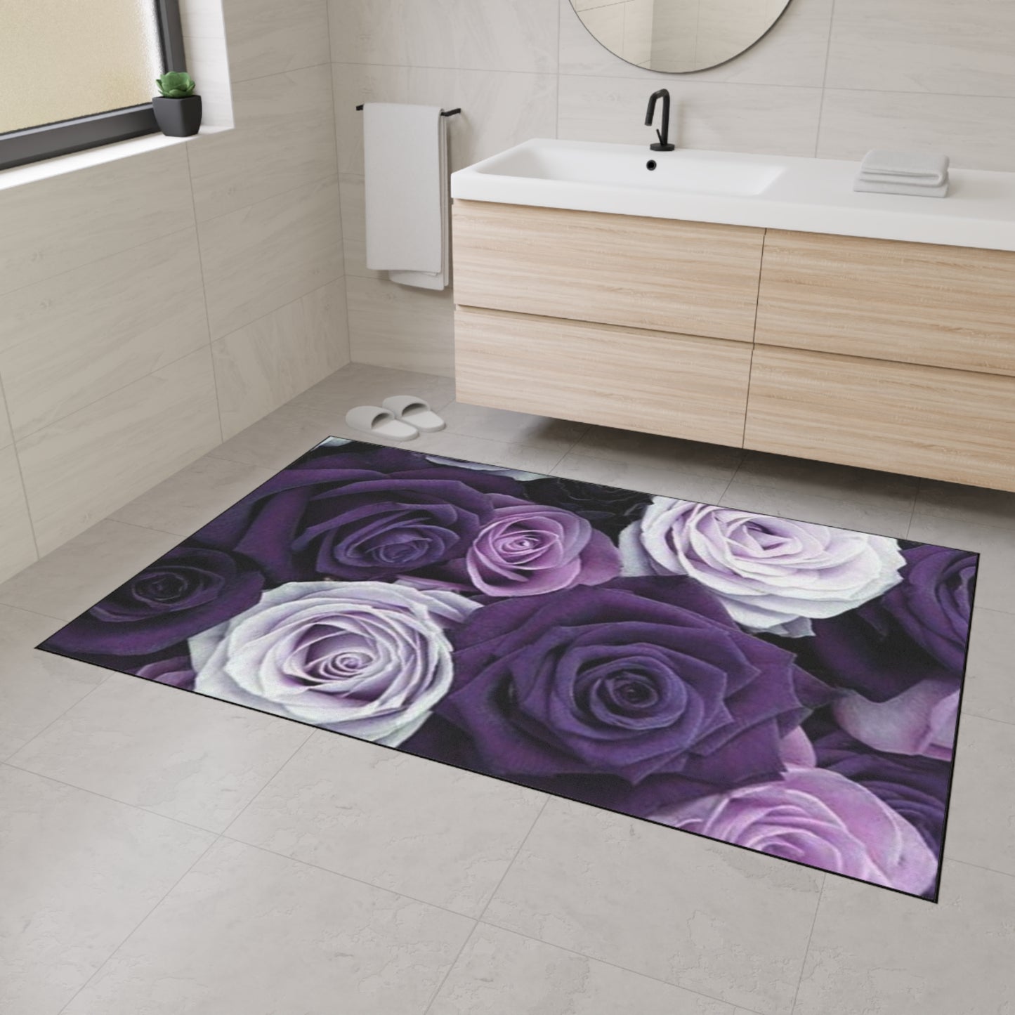 Purple Roses Heavy Duty Floor Mat