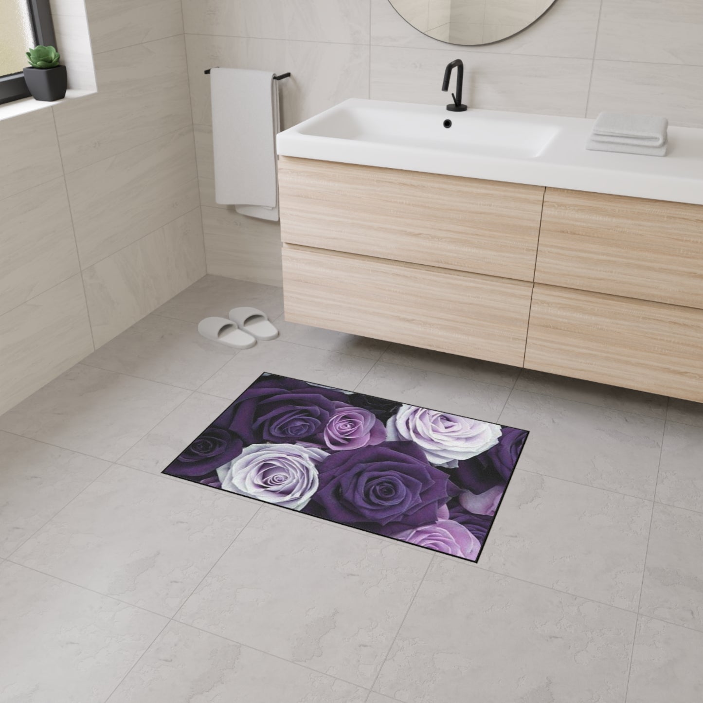 Purple Roses Heavy Duty Floor Mat