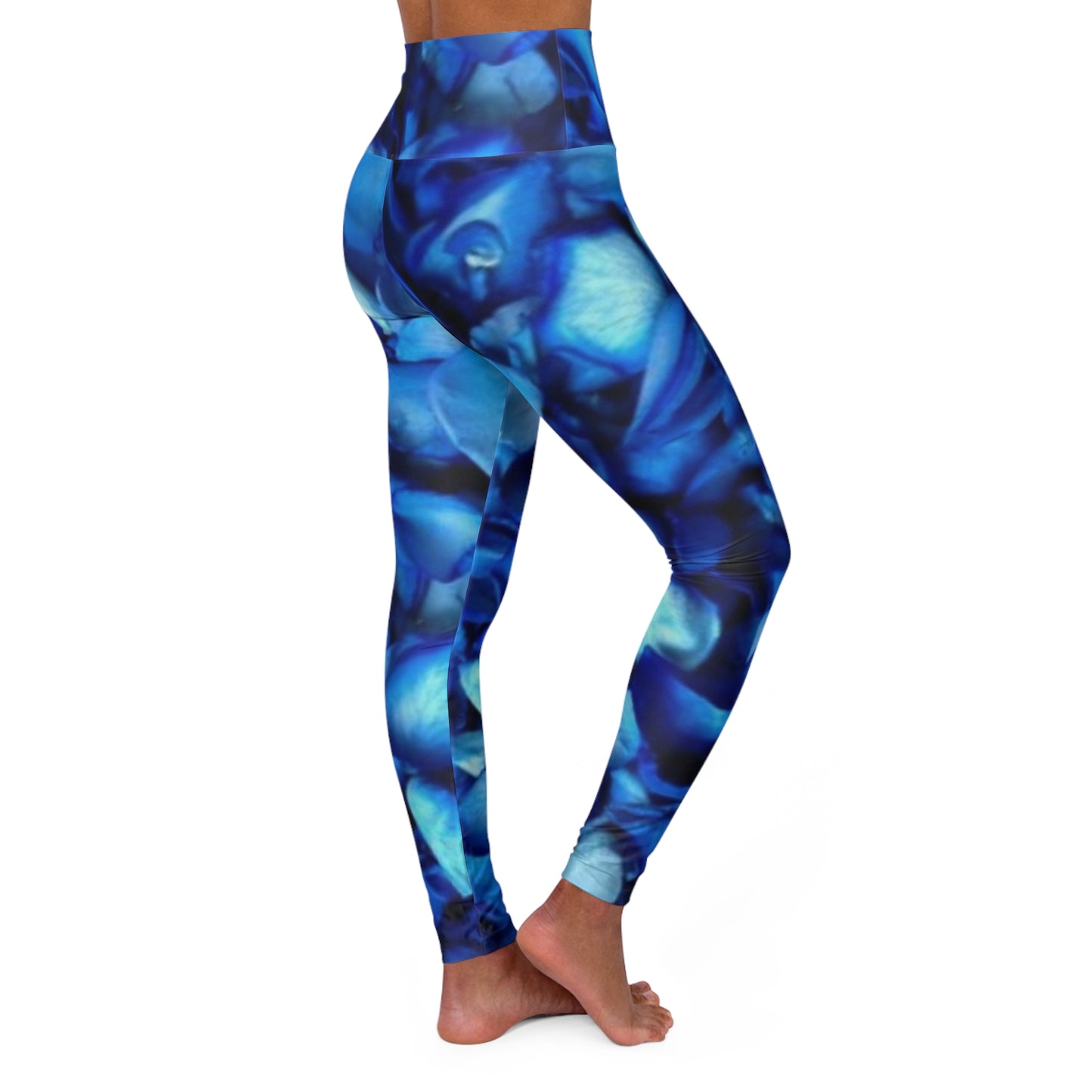 Blue Petals Exercise Leggings