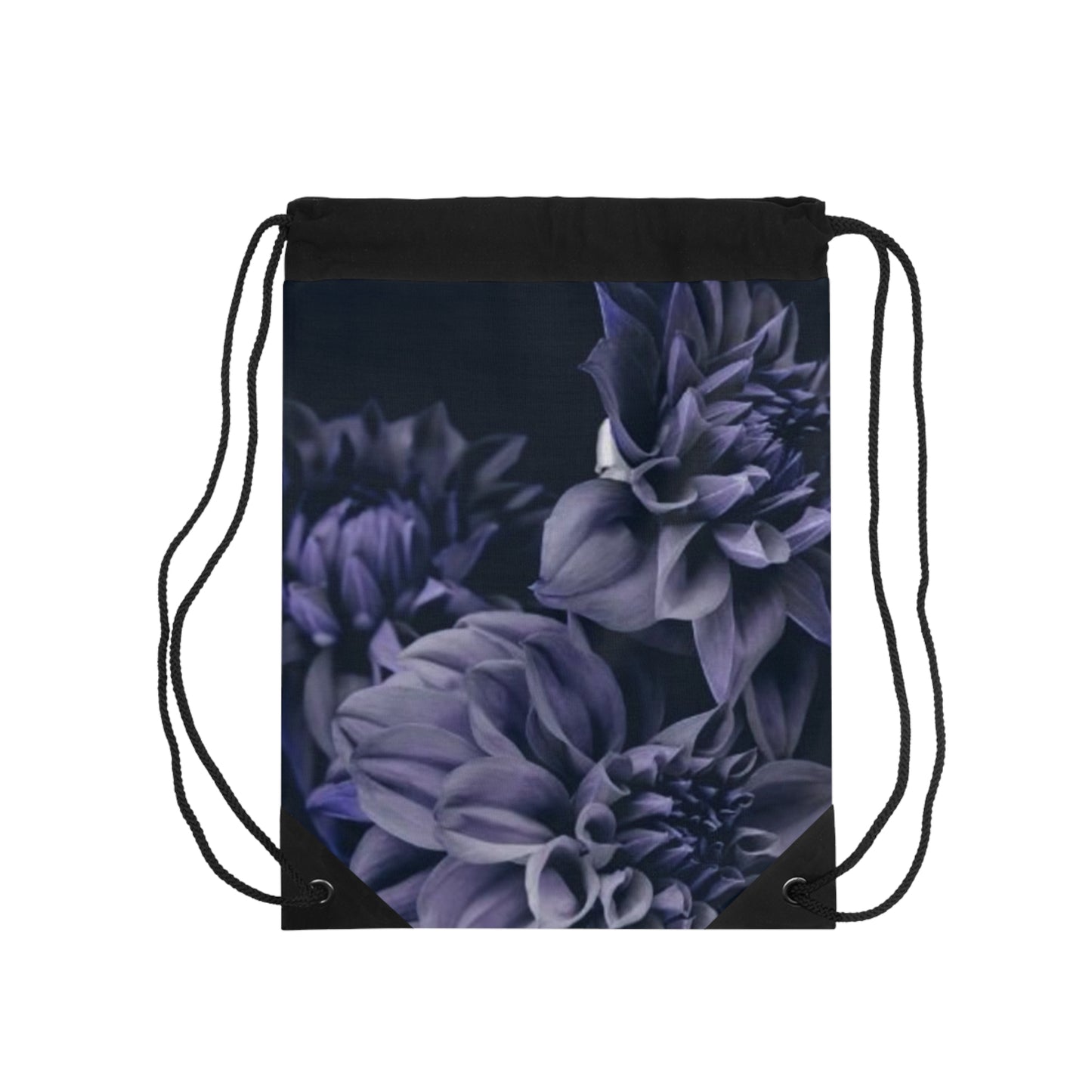 Blue Dahlia Drawstring Bag